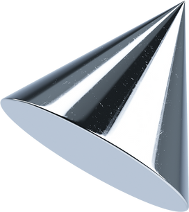 3D Chrome Shape ConeBlob